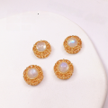wholesale S925 gold-plated silver natural moonstone five-petal flower accessory bracelet necklace strand charm DIY handmade semi-finished product-0-17