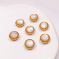 wholesale Gold-plated S925 Silver Natural White Shell Lucky Bag Pendant Plaque Charm Bracelet String DIY Components-0-7