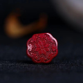 wholesale Metal material natural cinnabar auspicious clouds snowflake four-leaf clover Chinese knot fortune character joy character zen character DIY bracelet cinnabar jewelry accessory-0-9