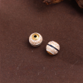 wholesale S925 Silver Gold Plated Enamel Fired Blue Formless Buddha Old Style Round Bead Loose Bead Spacer Bead Stringing Bead DIY Jewelry Accessories-0-7