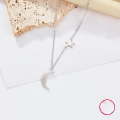 wholesale S925 silver cross-border best-selling star and moon minimalist niche high-end stylish versatile women's necklace-0-2