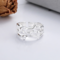 wholesale S925 silver wide multi-layer hollow irregular buckle open ring, trendy and stylish ins-style index finger ring-0-2