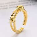 wholesale S925 Sterling Silver Korean Style Irregular Double-Layer Folded Minimalist Ins Versatile Ring-0-1