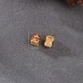 wholesale 925 Sterling Silver Gold Plated Enamel Fired Lion Awakening Bead DIY Bracelet String Spacer Bead Accessory Cord Matching Bead Parts-0-9