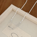 wholesale S925 Sterling Silver Shimmering Wave Tassel Necklace for Women, Summer New Arrival, Elegant Light Luxury Internet-Famous Hit-0-5