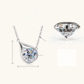 wholesale S925 Sterling Silver Cross-Border Live Streaming Ins Style Large Water Drop Moissanite Necklace, Petite and Chic Fashion Pendant Collarbone Chain-0-9