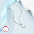 wholesale 925 Sterling Silver Necklace, Cross-Border Hot-Sell Solid Lock Pendant Chain Minimalist Luxury Niche High-End Collarbone Necklace-0-2