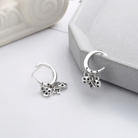 wholesale S925 Sterling Silver Irregular Pattern Fringe C-Shaped Stud Earrings New Trendy Sweet and Cool Style Design Women's Earrings-215FR/approx. 3.4g 925 silver