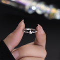 wholesale S925 Sterling Silver Fresh Sweet Ins Style Niche Design Diamond-Inlaid Twist Butterfly Ring R02369-0-0
