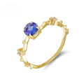 wholesale [10k Gold] Yili Jewelry Manufacturer Wholesale Fashion Commuting Niche Luxury Style Tanzanite and White Zircon Ring-0-0