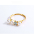 wholesale 925 Silver Gold-Plated Vintage Court-style Natural Pearl Collarbone Ring for Women, Japanese Minimalist Luxury, Aimeiju New Design-0-3