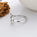 wholesale S925 Sterling Silver Korean Style Cartoon Creative Pig Rabbit Knight Cute Trendy Cool Versatile Adjustable Ring for Men and Women-0-2