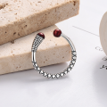 wholesale S925 Sterling Silver Vintage Retro Heavy Duty Match Head Design Trendy Openable Ring for Women-0-2
