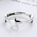 wholesale S925 Sterling Silver Retro Thai Silver Constellation Ring Lucky Star Goodluck Couple Adjustable Ring for Women-0-0
