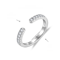 wholesale 18k Gold Plated S925 Silver Moissanite Stackable Open Adjustable Ring for Women, New Cross-Border Independent Station Versatile Design-0-5