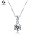 wholesale 925 Silver Moissanite Statement Pendant Simple Collarbone Chain Live Hot-Selling Jewelry Factory Ready Stock Necklace Wholesale-0-0