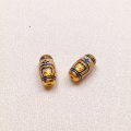 wholesale Metal: S925 silver gold-plated, enamel painted, oil-dripped, Tibetan bead barrel bead accessories bracelet DIY semi-finished spacer beads new special offer-0-2