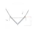 wholesale S925 silver plated with 18k gold, Amazon best-selling V-shaped necklace with minimalist and versatile moissanite design-0-5