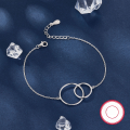 wholesale S925 Sterling Silver Women's Bracelet, Cross-Border Hot Pick Minimalist Circle Interlocking Möbius Fashionable Round Ring Hand Accessory-0-1