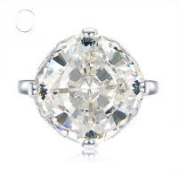 wholesale 925 Silver Stu Jewelry New European and American Luxury Set with Large 15*15 High Carbon Diamond Ring for Women Cross-Border Wish-R591 White G Diamond No.7
