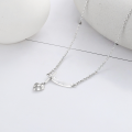 wholesale S925 Sterling Silver Korean-style Creative Diamond Grid Heart Tassel Pendant Connected Long Plate English Necklace for Women-0-1