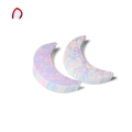 wholesale Synthetic metal opal OPAL moon-shaped double-sided fire opal polymer-cultivated synthetic opal gemstone-0-3