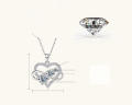 wholesale S925 Sterling Silver Cross-Border Europe, America, Japan, and Korea D Color Moissanite Cupid Necklace Heart-Shaped Collarbone Chain Wholesale Jewelry-0-6