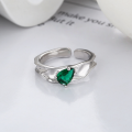 wholesale S925 Sterling Silver Korean Style Minimalist Irregular Open Ring with Zircon for Couples-0-2