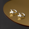 wholesale S925 Silver Fresh and Sweet Summer Butterfly Ear Clips, Elegant and Feminine Hoop Earrings G9218-0-0