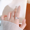wholesale 925 Sterling Silver Freshwater Pearl Ring Women Ins Minimalist Style Niche High-End Sense Temperament Elegant Light Luxury Band-0-3