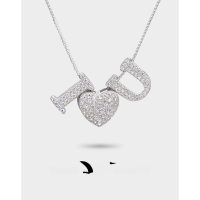 wholesale Metal Material 925 Sterling Silver, The Same Style as "Wife's Romantic Journey" Letter Necklace Pendant for Women, Your Name My Surname Jewelry-V Pendant [Without Chain] &gt; [S925 Silver]