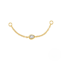 wholesale S925 Sterling Silver Versatile Shining Marquise Zircon Pendant Earrings For Women, Long Chain Cartilage Piercing Ear Accessories-Single gold #2