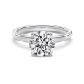 wholesale 925 Sterling Silver Classic French Women's Ring Minimalist Solitaire Setting High-End Four-Prong Set Zircon 1-5 Carat Silver Ring-0-9