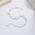 wholesale S925 Sterling Silver Korean-style Multi-element Double-layer Bracelet with Various Accessories, Versatile and Elegant Design Jewelry-0-2