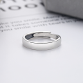 wholesale S925 Sterling Silver Retro Matte Polished Process "Not Happy with Things, Not Sad with Losses" Couple's Open Ring-0-2
