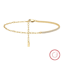 wholesale S925 Sterling Silver Cloud-Pull Jewelry Ankle Bracelet, Herringbone Chain with Diamond Accents, Elegant and Fashionable, Manufacturer Wholesale-Platinum 925 Silver