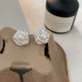 wholesale S925 Sterling Silver Natural Freshwater Pearl Flower Stud Earrings for Women, Boho Chic, High-end Fashion, Korean Style-0-5