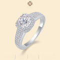 wholesale 925 Silver Light Luxury Women's Ring, Niche Design, Cross-Border Bestseller, Moissanite Ring, Colorfast-0-0