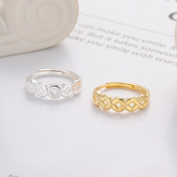 wholesale S925 Sterling Silver Trendy Chinese Style Five Emperor Coins Light Luxury Vintage Versatile Personality Design Adjustable Ring for Women-1402J bright silver/approx. 2.4g Adjustable opening