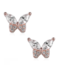 wholesale 925 Sterling Silver Inlaid with Zirconia Butterfly Ear Studs Wholesale, Women's Earrings Summer Small Unique Design-0-5