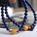 wholesale Gold-filled, high-quality, lapis lazuli natural stone, approximately 6mm, imperial blue, single-strand bracelet, minimal white, slight gold flecks, factory wholesale-0-2