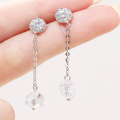 wholesale S925 Sterling Silver Korean Fashion Women's Ear Studs Small Batch Design Long Drop Elegant Earrings Versatile Personality Wholesale-0-1