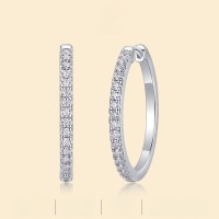 wholesale S925 Sterling Silver Borderless Light Earrings Moissanite New Style Hoop Earrings Hot Sale on Temu Amazon Wholesale Jewelry-32 Moissanite