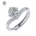 wholesale 925 Silver Crown Ring Internet Famous Hot Selling Fashion Adjustable New Couple Ring Moissanite Jewelry-0-1