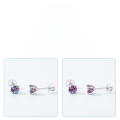 wholesale S925 Sterling Silver Cross-Border New Versatile Minimalist Style Alexandrite Earrings, Popular in Europe and America, Wholesale from Manufacturers-0-2