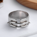 wholesale S925 sterling silver Korean-style minimalist irregular geometric metal open ring, niche design for women-0-2