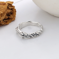 wholesale S925 Sterling Silver Korean Style Geometric Statement Open Ring with English Words for Streetwear-0-2