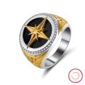 wholesale Metal double electroplated star ring for men, Yunqian new style, fashion retro cast accessory versatile trend-0-4