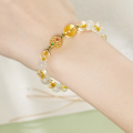wholesale 925 silver summer versatile natural citrine bracelet moonstone bead string wholesale as a Dragon Boat Festival gift for women-0-0