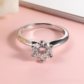 wholesale 18K Gold Plated S925 Sterling Silver 15ct D Color Moissanite Ring for Women T Classic Six-Prong Wedding Ring Wholesale-0-1